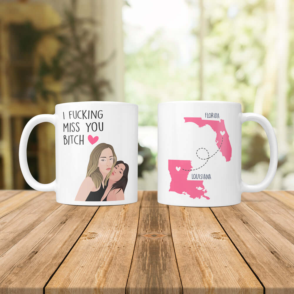 Customized BFF Map Mug - Luxtopaz