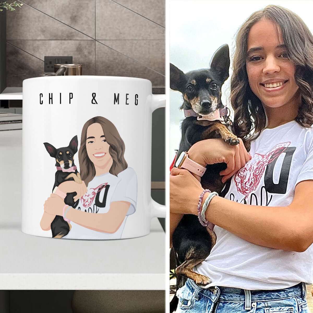 Personalized Dog and Owner Mug - Luxtopaz