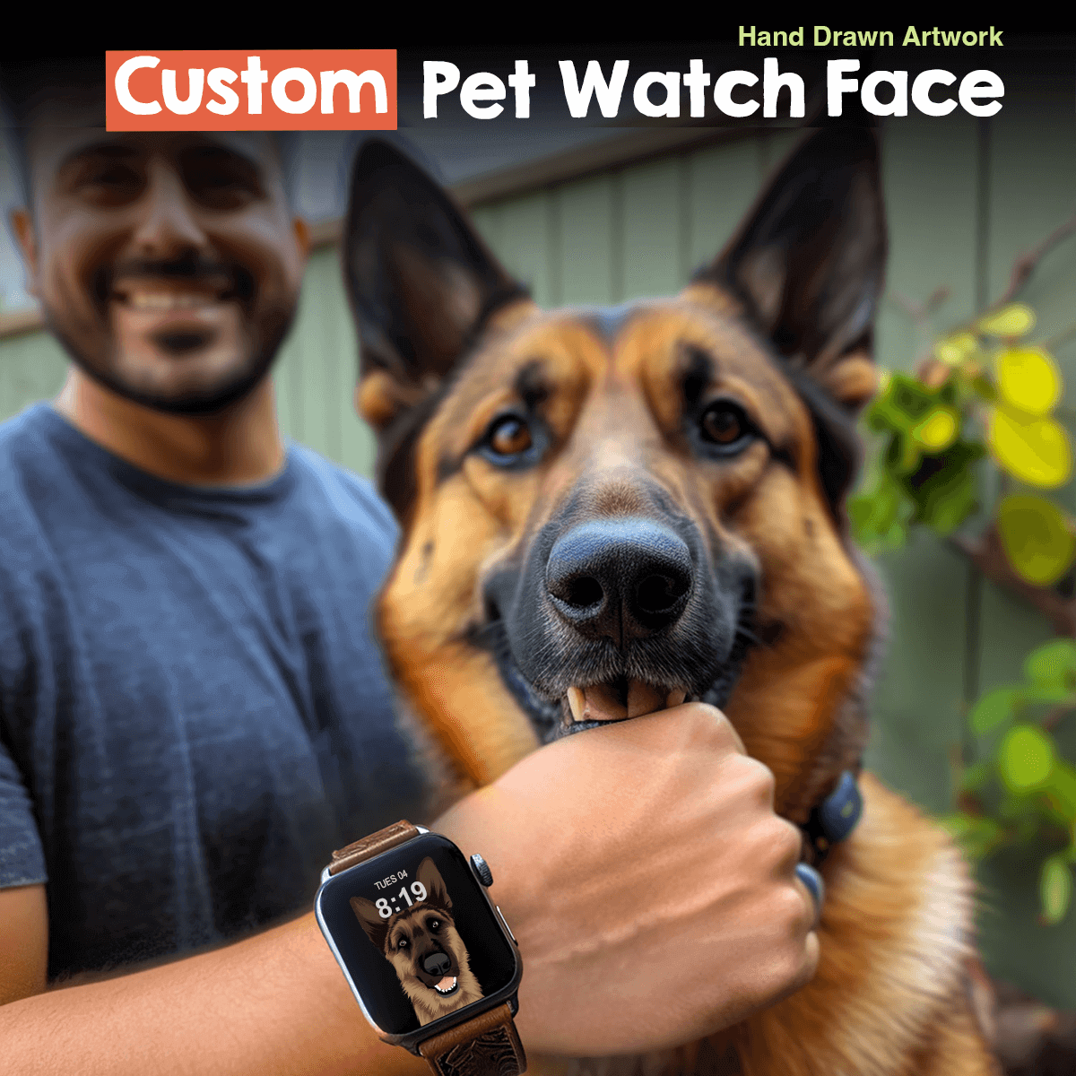 Custom Pet Watch Face | Hand Drawn Art - Luxtopaz