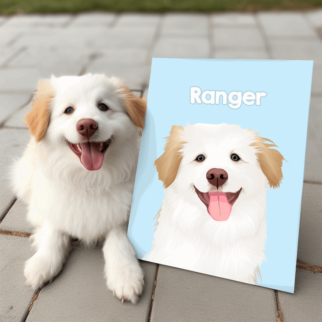 Personalized Dog Portrait Canvas Art - Luxtopaz