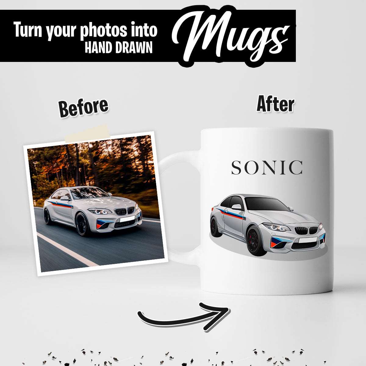 Personalized Car Illustration Mug - Luxtopaz