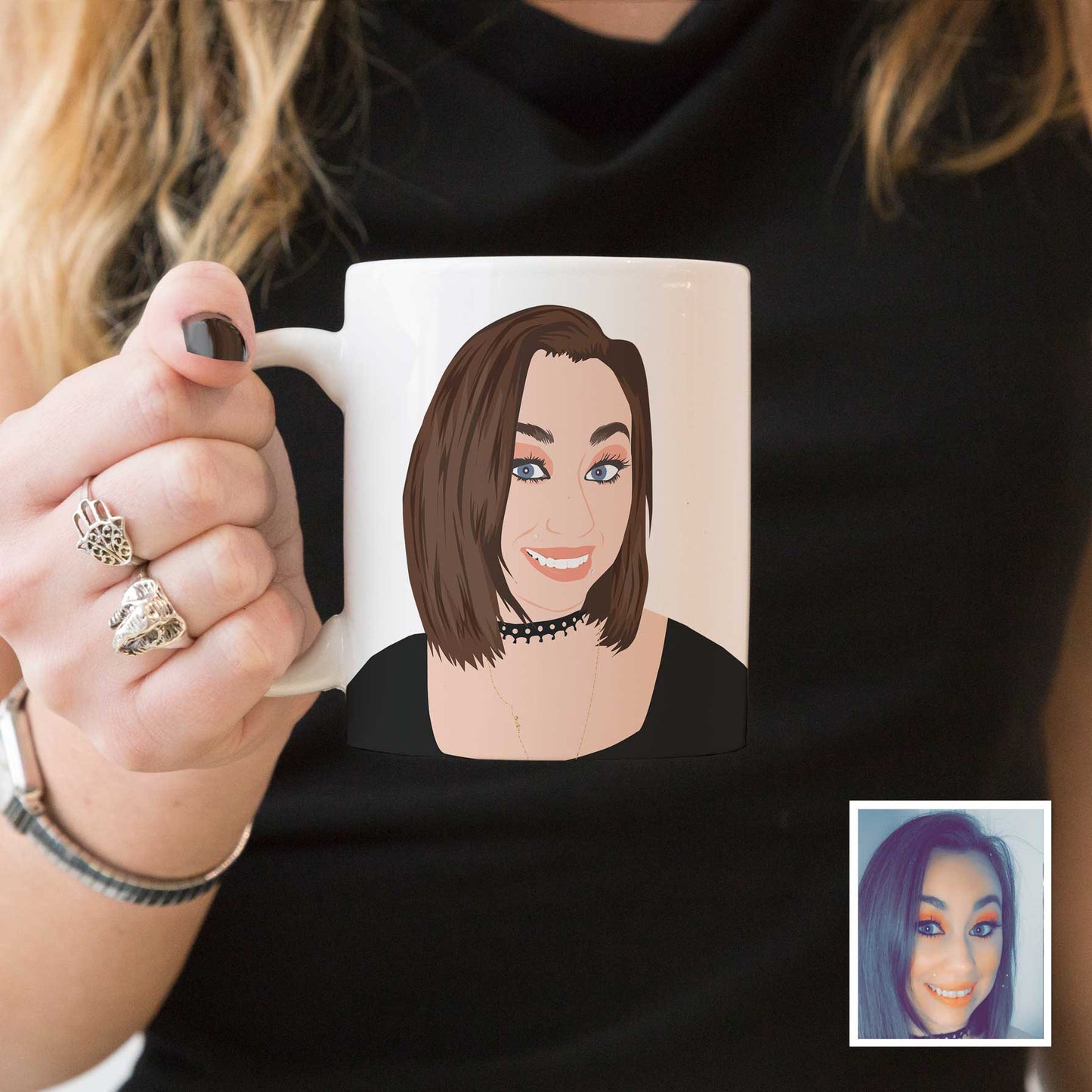 Custom Face Mug - Photo Drawing - Luxtopaz