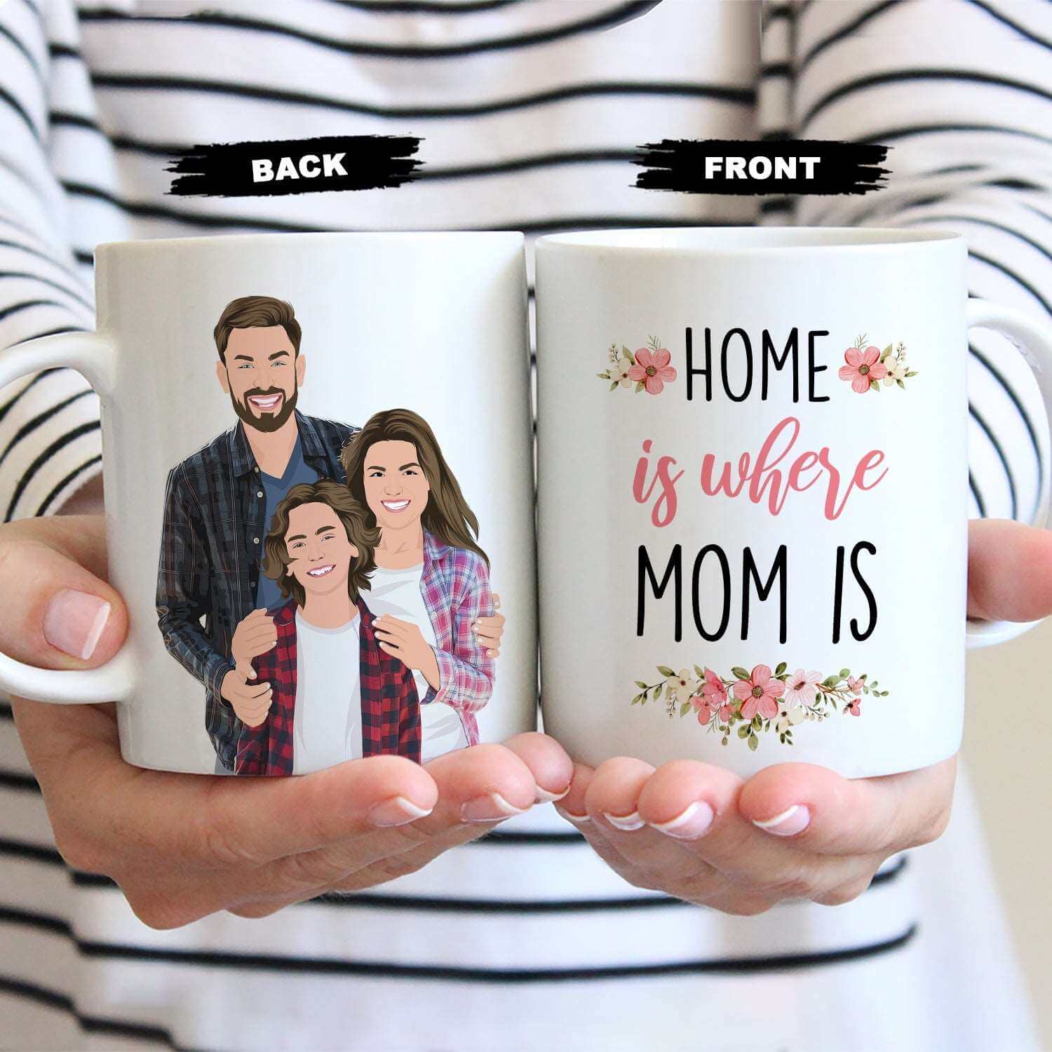 Home is Where Your Mom is Mug Personalized - Luxtopaz