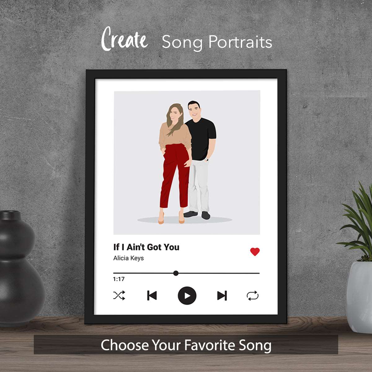 Custom Song Frame for Couples - Luxtopaz