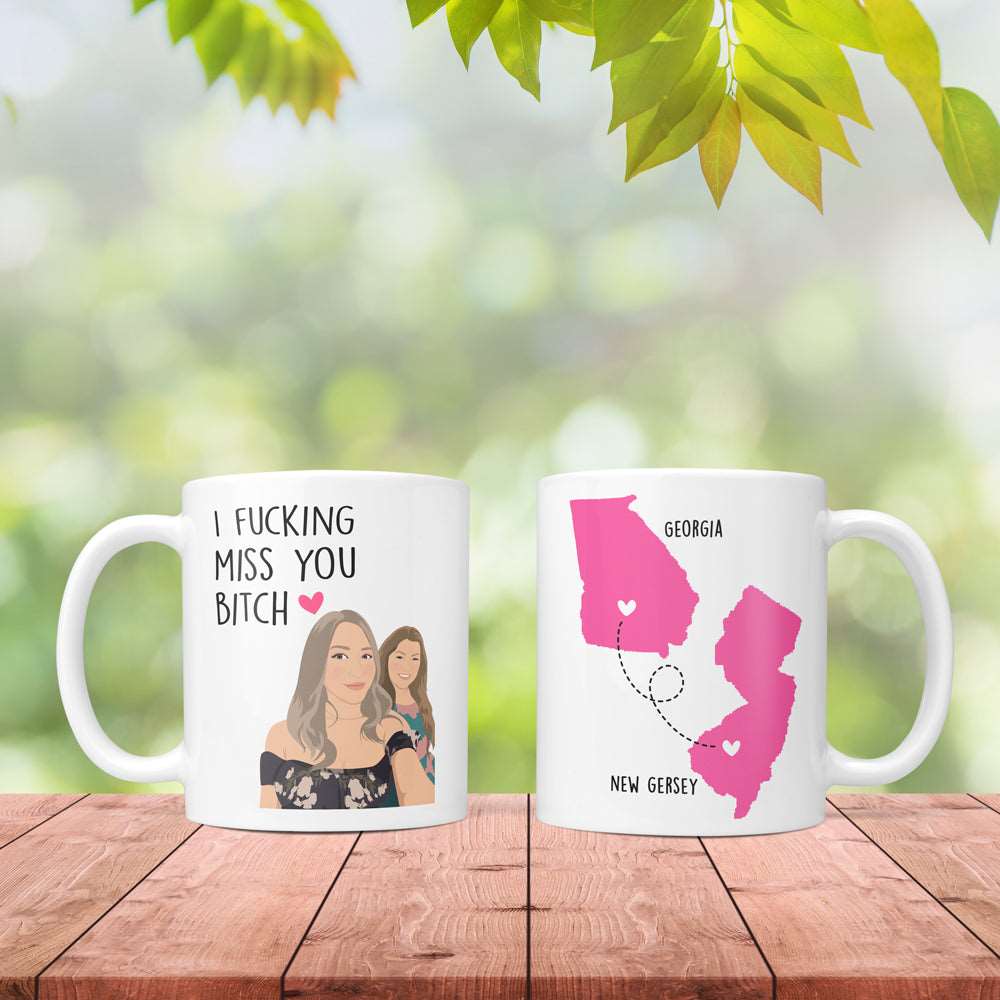 Customized BFF Map Mug - Luxtopaz