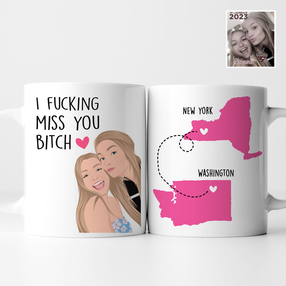 Customized BFF Map Mug - Luxtopaz