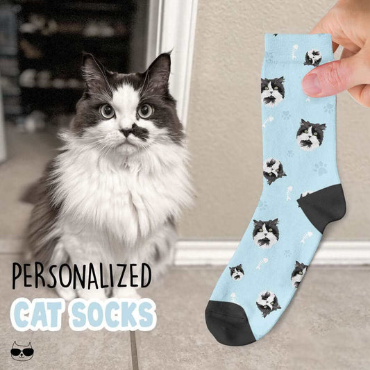 Personalized Cat Face Socks - Luxtopaz