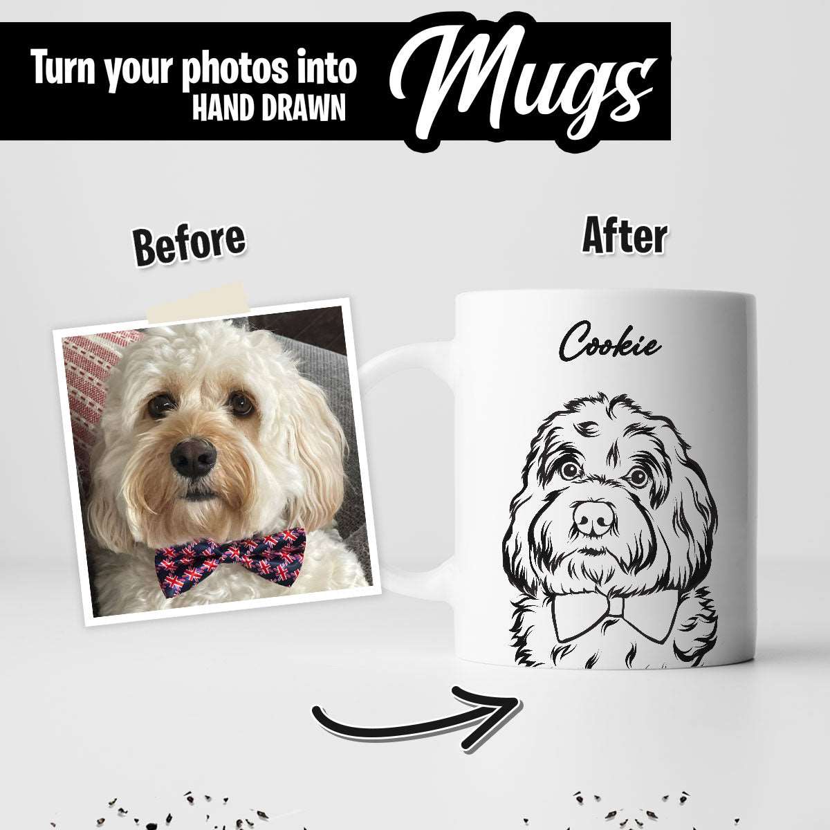 Custom Pet Sketch Mug - Luxtopaz